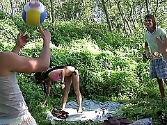 3 movies - Drunk coeds play beach volley-ball and get hardly pumped